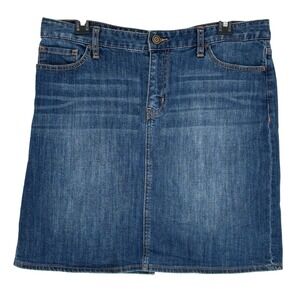Tommy Hilfiger Y2K Blue Denim Skirt Womens Size 10 Classic A Line
